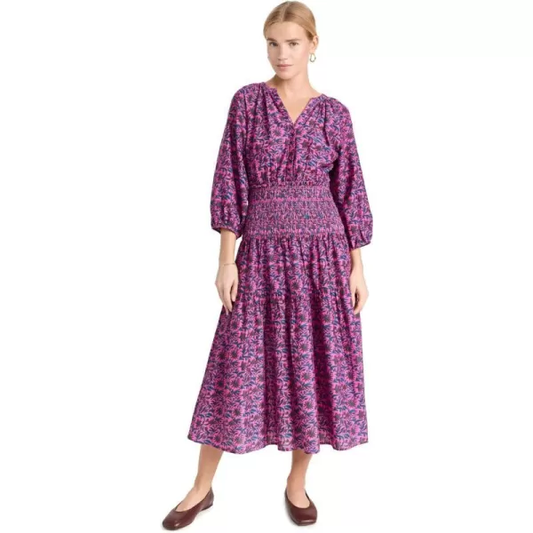 Apiece Apart Womens Laureles Smocked DressPalm Floral Fuchsia