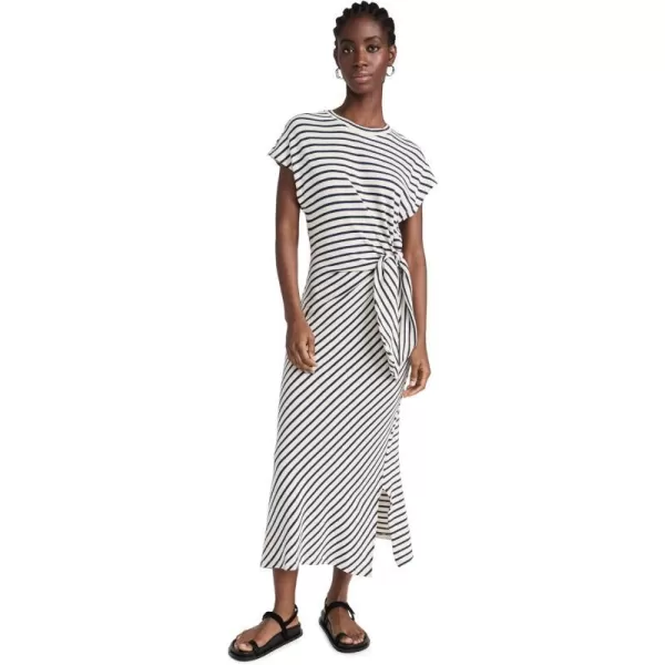 Apiece Apart Womens Vanina Cinched Waist DressNavy Cream Stripe