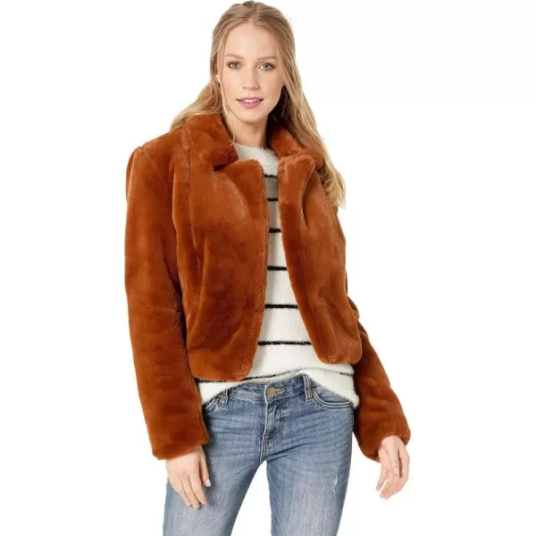 BLANKNYC Womens Cropped Faux Fur JacketMilk Chocolate