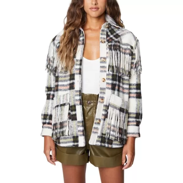 BLANKNYC Womens Luxury Clothing Plaid Shirt Jacket Stylish Shacket amp Trendy Coat Cabin Fever LargeBrain Storm