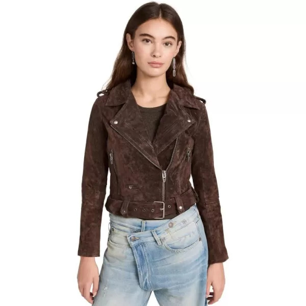 BLANKNYC womens Luxury Clothing Cropped Suede Leather Motorcycle Jackets Comfortable amp Stylish CoatsChocolate Souffle