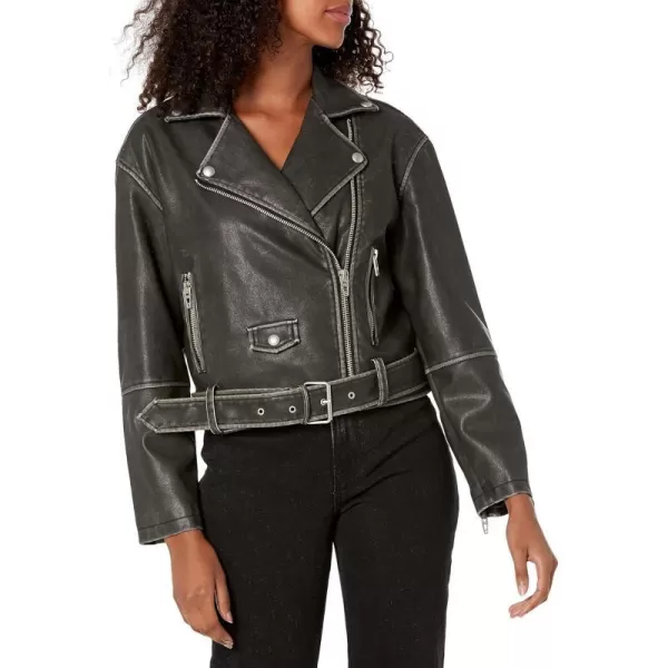 BLANKNYC womens Luxury Clothing Vegan Leather Moto Jacket With Belt Comfortable amp Stylish CoatAlist