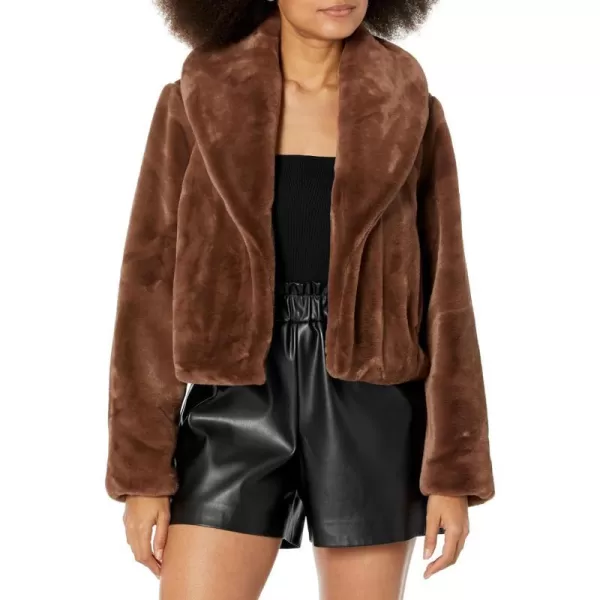 BLANKNYC womens Womens Faux Fur JacketEspresso Martini