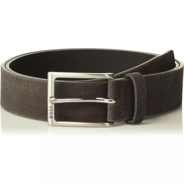 BOSS Mens Branded Buckle Suede Leather Casual BeltDark Dove Grey