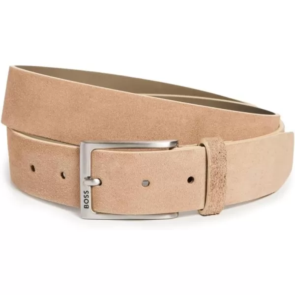 BOSS Mens Branded Buckle Suede Leather Casual BeltMarble Beige