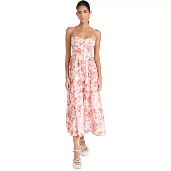 Bardot Womens Lola Corset Midi DressRed Floral