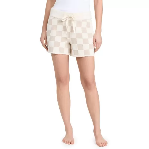 Barefoot Dreams Womens Cozy Cotton Checkered ShortsOatmealCream