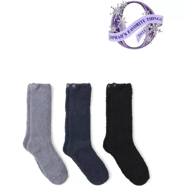 Barefoot Dreams Womens CozyChic 3 Pair Socks SetBlack Multi