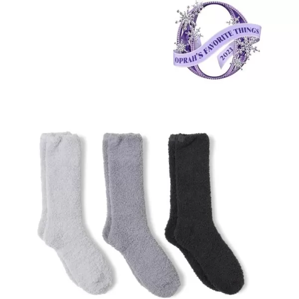 Barefoot Dreams Womens CozyChic 3 Pair Socks SetCarbon Multi