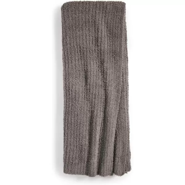 Barefoot Dreams Womens CozyChic Ribbed Throw Carbon Black Grey 54 x 72123 Charcoal