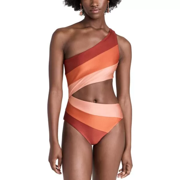 Beach Riot Womens Joyce One PieceDesert Clay Colorblock