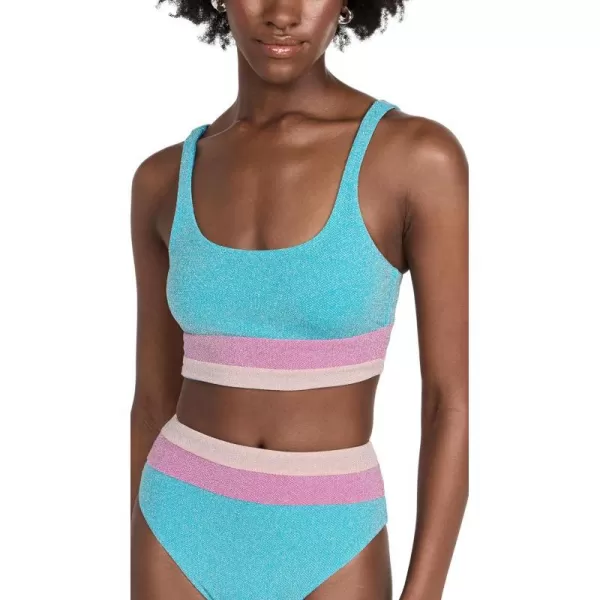 Beach Riot Womens Mackenzie Bikini TopAquamarine Colorblock