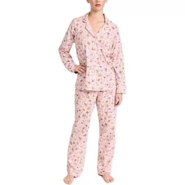 BedHead PJs Womens x Peanuts Long Sleeve Classic Knit PJ SetForest Friends