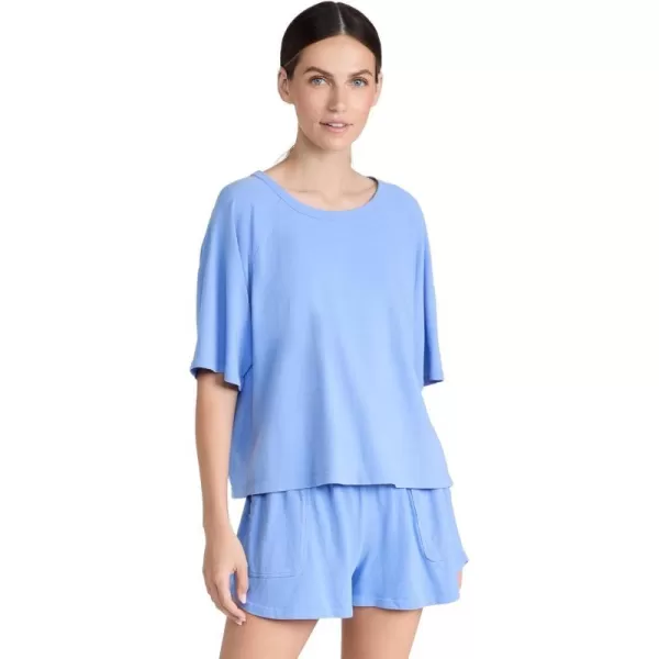 Beyond Yoga Womens Beach Day Oversized TeeWashed Flower Blue