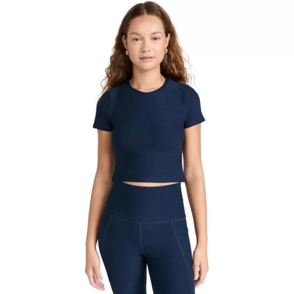 Beyond Yoga Womens Featherweight Peekaboo Cropped TeeNocturnal Navy
