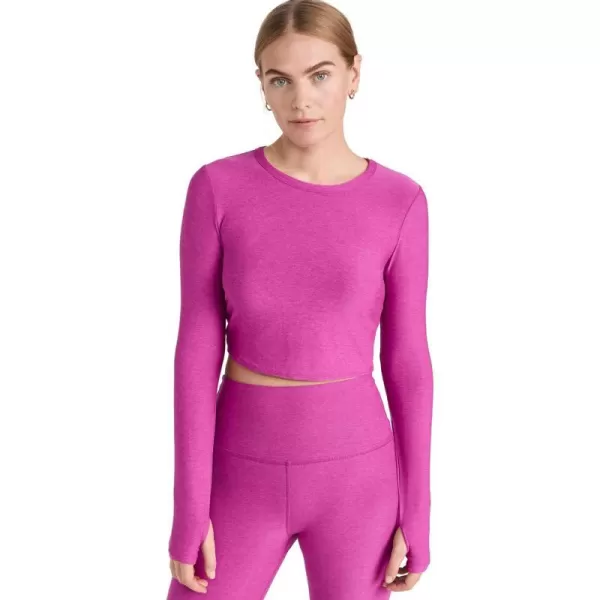 Beyond Yoga Womens Featherweight Sunrise Cropped PulloverMagenta Heather