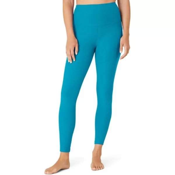 Beyond Yoga Womens Spacedye Out of Pocket High Waisted Midi LeggingsBlue Glow Heather