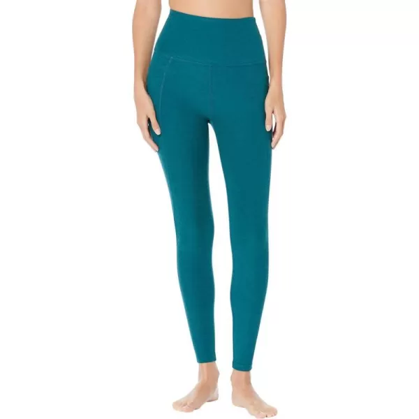 Beyond Yoga Womens Spacedye Out of Pocket High Waisted Midi LeggingsDeep Sea Heather