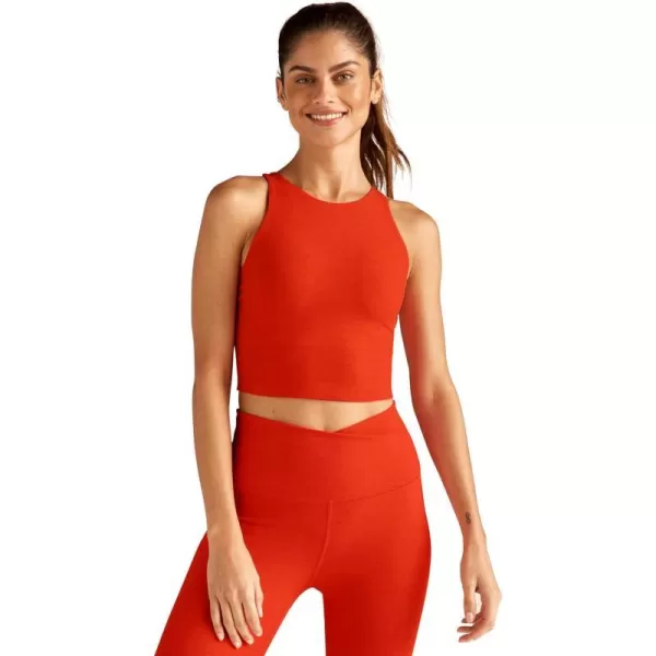 Beyond Yoga Womens Spacedye Refocus Cropped TankFirecracker Red Heather