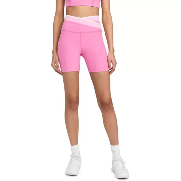 Beyond Yoga Womens Spacedye in The Mix Biker ShortsPink Bloom Heather