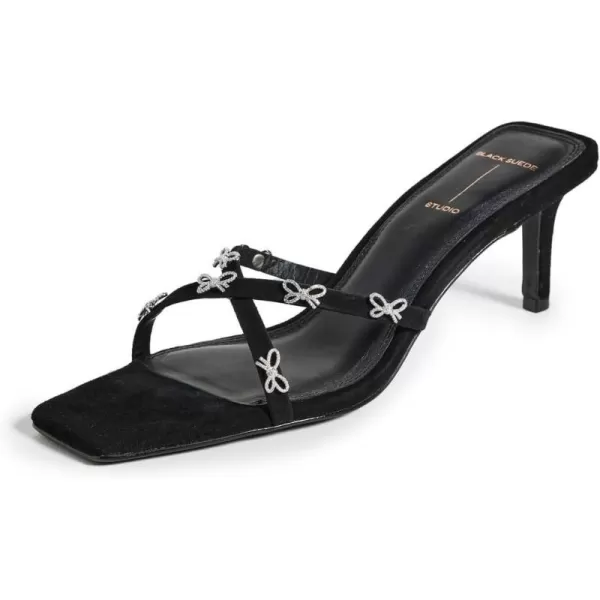 Black Suede Studio Womens Ari Embellished SandalsBlack