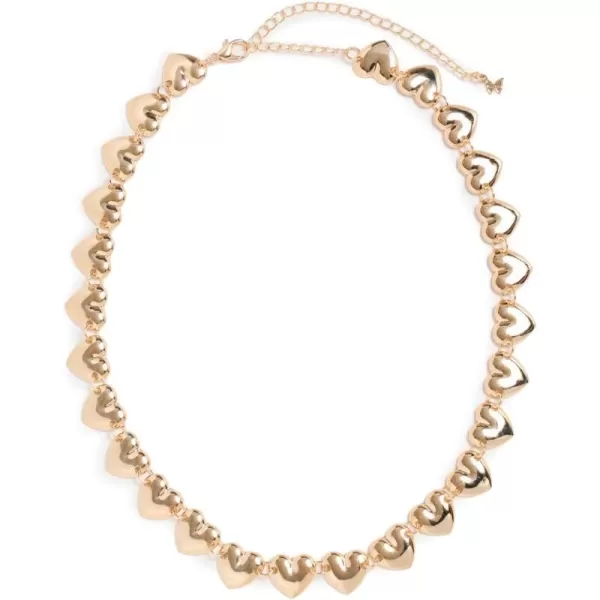 By Adina Eden Womens Chunky Solid Hearts NecklaceGold