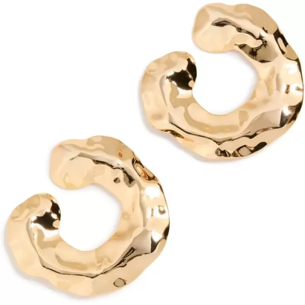 By Adina Eden Womens Curved Dented Loop On The Ear Stud EarringsGold