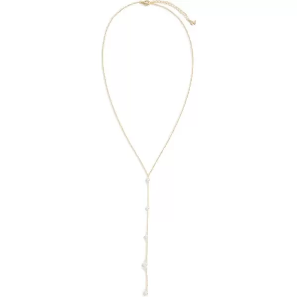 By Adina Eden Womens Mini Pearl Station Lariat Necklacevermeil