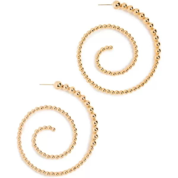 By Adina Eden Womens Multi Beaded Ball Looped Stud EarringsGold