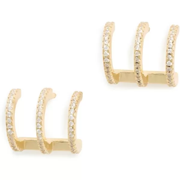 By Adina Eden Womens Pave Triple Thin Claw Stud EarringsGold