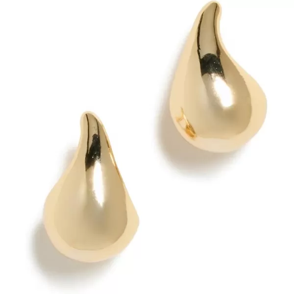 By Adina Eden Womens Solid Curved Teardrop Hoop EarringsGold