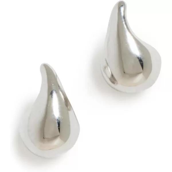 By Adina Eden Womens Solid Curved Teardrop Hoop EarringsSilver