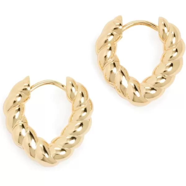 By Adina Eden Womens Solid Twisted VShape Huggie EarringsGold