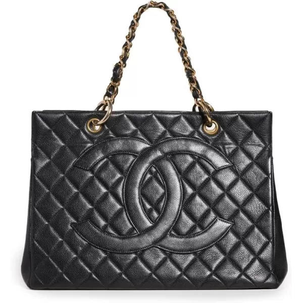 CHANEL Womens PreLoved Large Shopping Tote CaviarBlack
