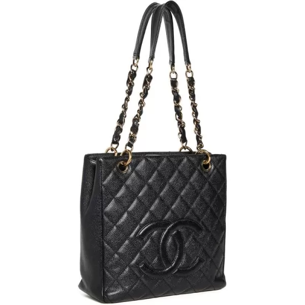 CHANEL Womens PreLoved Petit Shopping Tote CaviarBlack