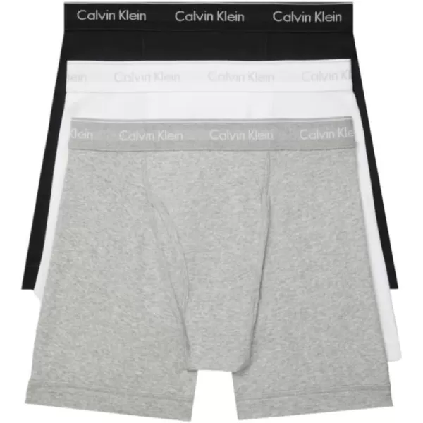 Calvin Klein Mens Cotton Classics 3Pack Boxer BriefBlack  Grey Heather  White