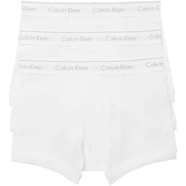 Calvin Klein Mens Cotton Classics 3Pack Trunk3 White