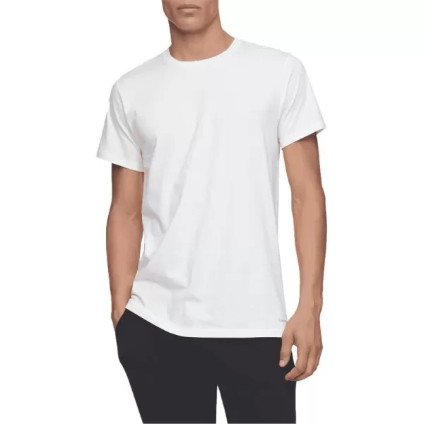 Calvin Klein Mens Cotton Classics 3Pack Undershirts3 White  Crewneck