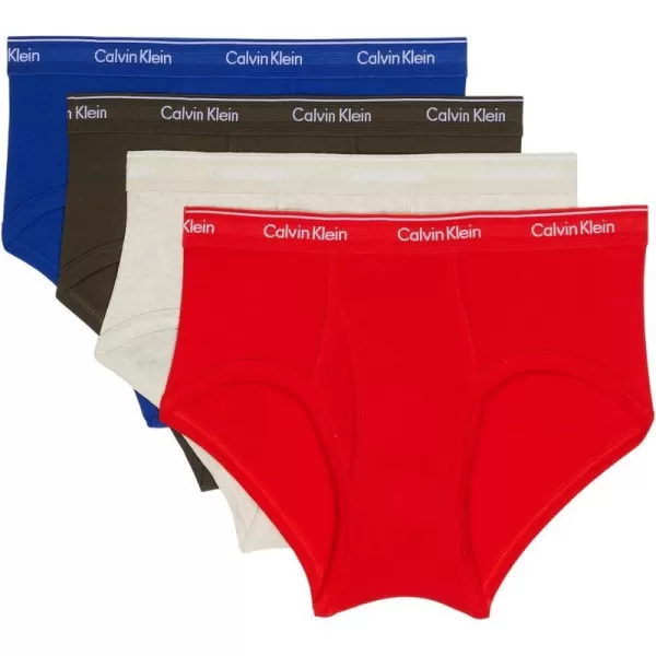 Calvin Klein Mens Cotton Classics Multipack BriefsWork Blue Process Green Oatmeal Heather Tuscan