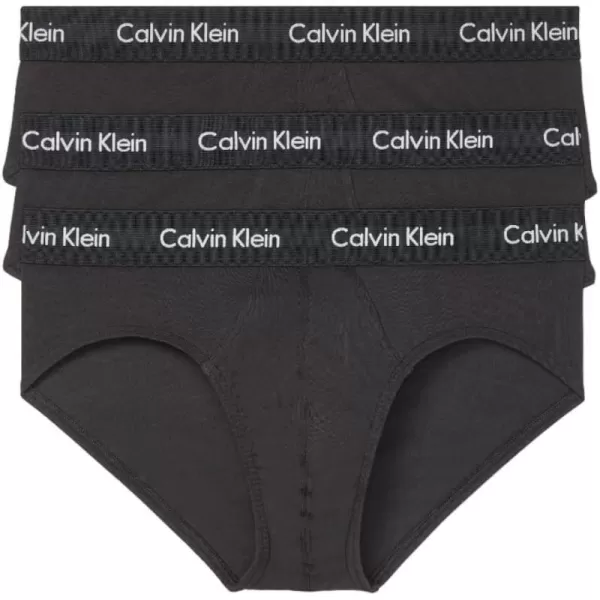 Calvin Klein Mens Cotton Stretch 3Pack Hip Brief3 Black