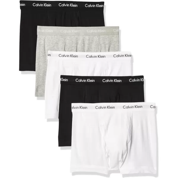 Calvin Klein Mens Cotton Stretch Low Rise Trunks2 Black 2 White 1 Grey Heather