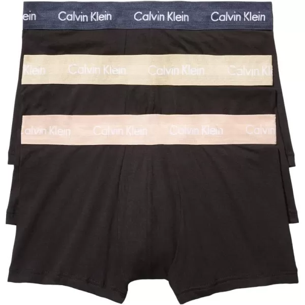 Calvin Klein Mens Cotton Stretch Low Rise TrunksBlack Bodies W Shoreline Clay Travertine