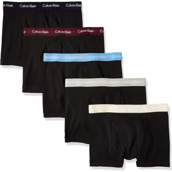 Calvin Klein Mens Cotton Stretch Low Rise TrunksBlack BodyBlue BayShortlineJet GreyOatmeal HeatherRaisin Torte