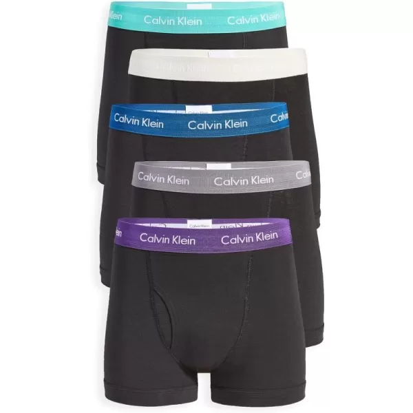 Calvin Klein Mens Cotton Stretch Low Rise TrunksBlack BodyVerbenaGrey ShadowCrater LakeOatmeal HeatherAmazonite