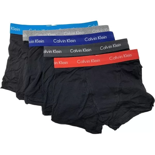 Calvin Klein Mens Cotton Stretch Low Rise TrunksBlack BodyWildflowerVoidMiddle Ground HeatherBlue Topaz