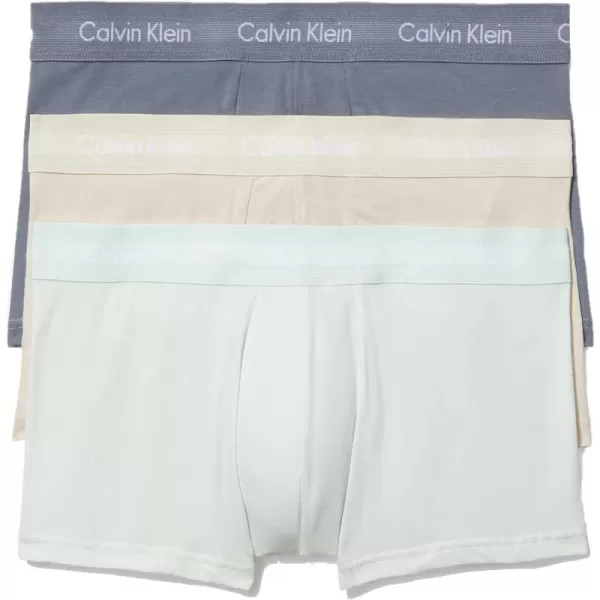 Calvin Klein Mens Cotton Stretch Low Rise TrunksDragon Fly Mudstone Asphalt Grey