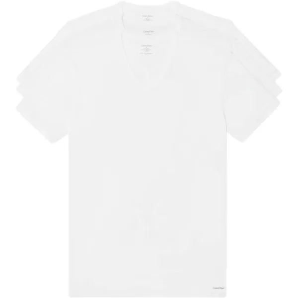 Calvin Klein Mens Cotton Stretch Undershirt Packs3 White  Vneck