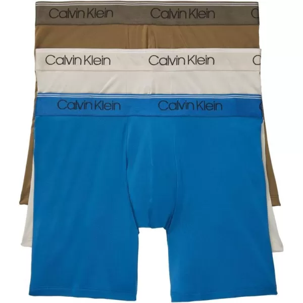 Calvin Klein Mens Micro Stretch 3Pack Boxer BriefPolaris Blue Aspen Dove