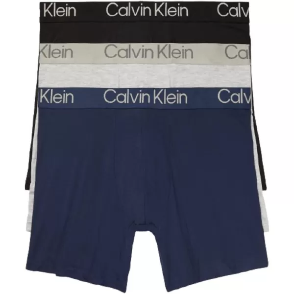 Calvin Klein Mens Ultra Soft Modern Modal Boxer BriefBlack Blue Shadow Grey Heather