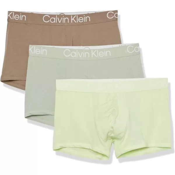 Calvin Klein Mens Ultra Soft Modern Modal TrunkNatural Gray Spring Onion Frosted Fern